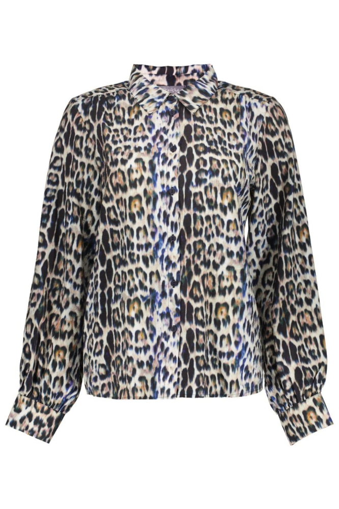 BLOUSE MET LEOPARD PRINT 53614 20 000735 CAMEL/BLUE/BLACK